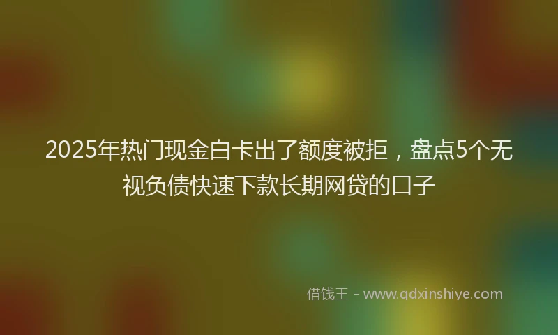 2025年热门现金白卡出了额度被拒，盘点5个无视负债快速下款长期网贷的口子