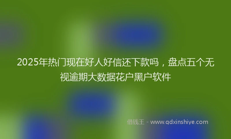 2025年热门现在好人好信还下款吗，盘点五个无视逾期大数据花户黑户软件