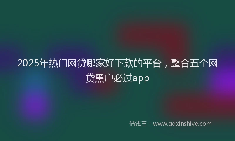 2025年热门网贷哪家好下款的平台,整合五个网贷黑户必过app