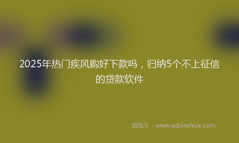 2025年热门疾风购好下款吗，归纳5个不上征信的贷款软件