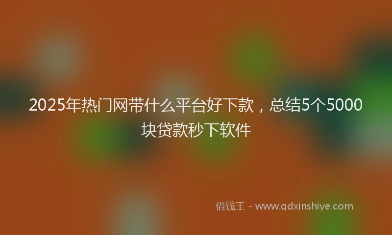 2025年热门网带什么平台好下款，总结5个5000块贷款秒下软件