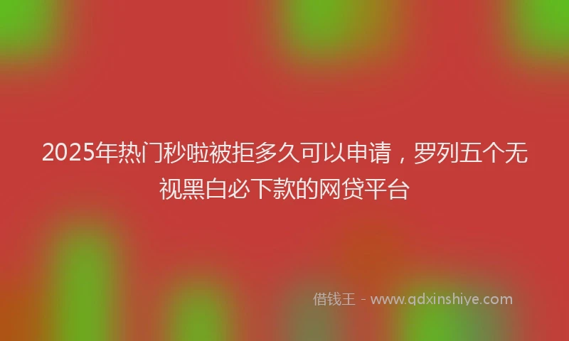 2025年热门秒啦被拒多久可以申请，罗列五个无视黑白必下款的网贷平台