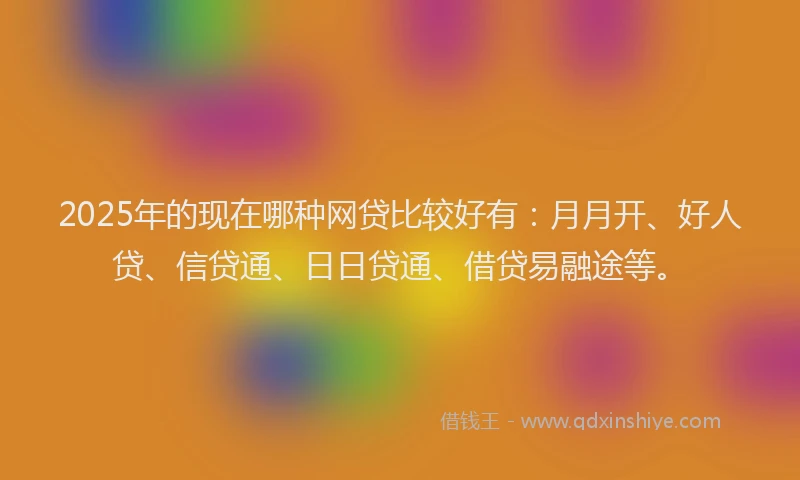 2025年的现在哪种网贷比较好有：月月开、好人贷、信贷通、日日贷通、借贷易融途等。