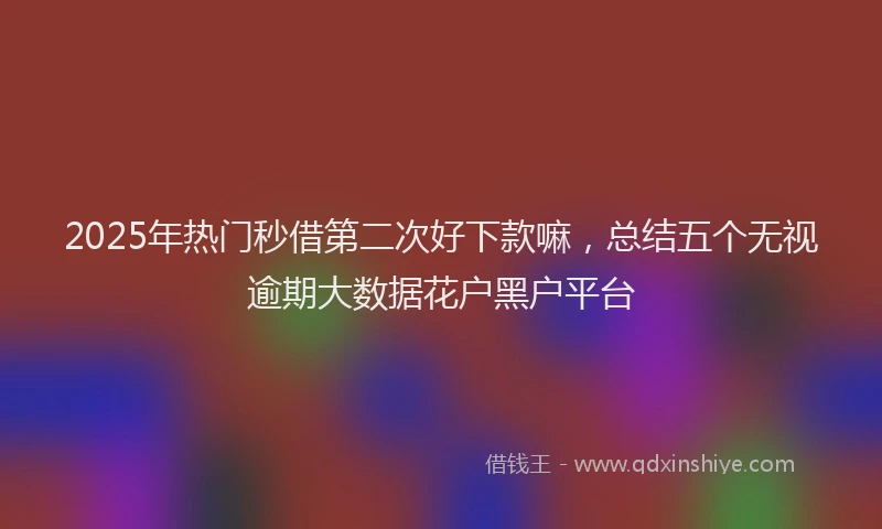 2025年热门秒借第二次好下款嘛，总结五个无视逾期大数据花户黑户平台