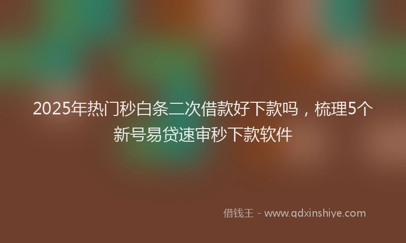 2025年热门秒白条二次借款好下款吗,梳理5个新号易贷速审秒下款软件