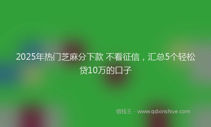 2025年热门芝麻分下款 不看征信,汇总5个轻松贷10万的口子