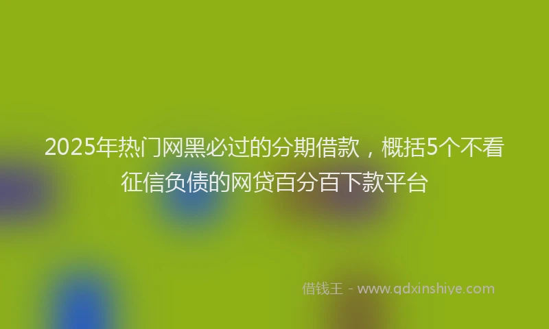 2025年热门网黑必过的分期借款,概括5个不看征信负债的网贷百分百下款平台