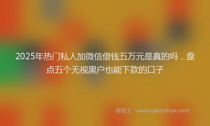 2025年热门私人加微信借钱五万元是真的吗，盘点五个无视黑户也能下款的口子