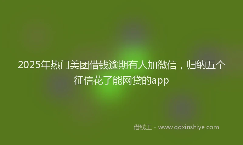 2025年热门美团借钱逾期有人加微信，归纳五个征信花了能网贷的app