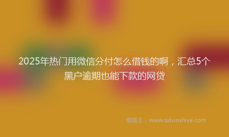 2025年热门用微信分付怎么借钱的啊，汇总5个黑户逾期也能下款的网贷