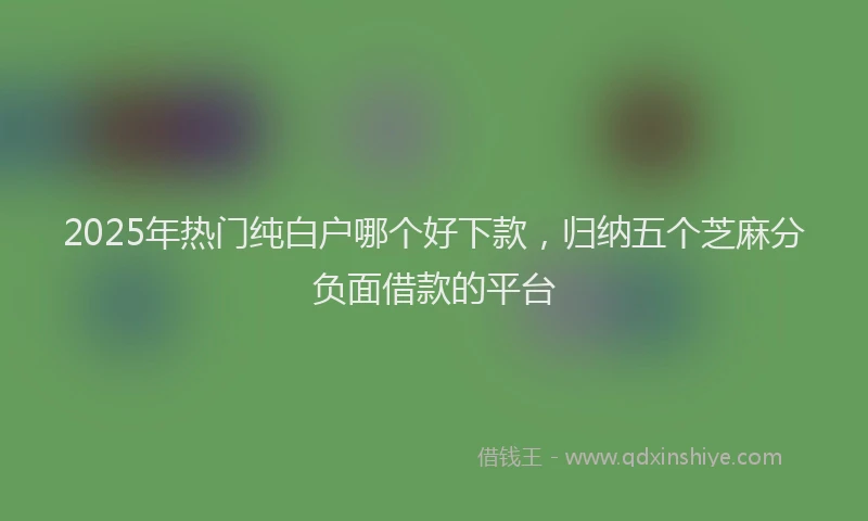 2025年热门纯白户哪个好下款，归纳五个芝麻分负面借款的平台