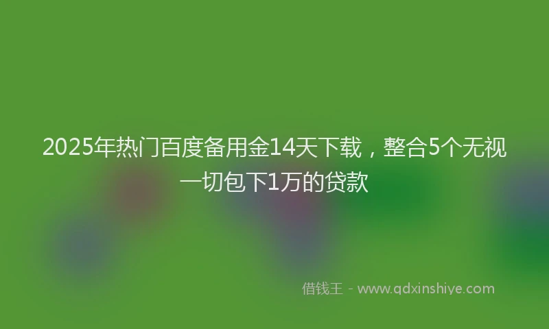 2025年热门百度备用金14天下载，整合5个无视一切包下1万的贷款