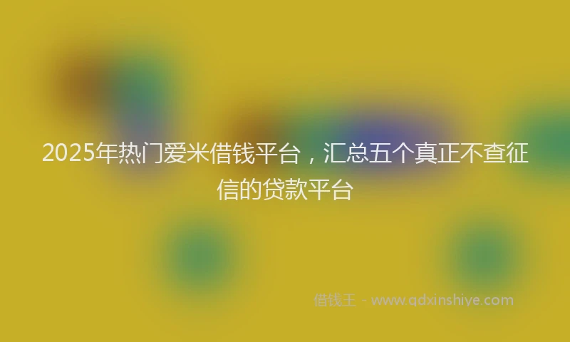 2025年热门爱米借钱平台，汇总五个真正不查征信的贷款平台