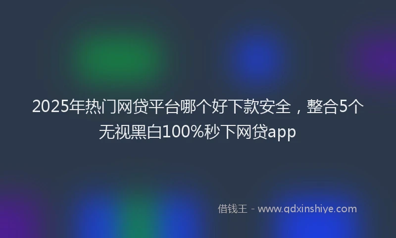 2025年热门网贷平台哪个好下款安全，整合5个无视黑白100%秒下网贷app