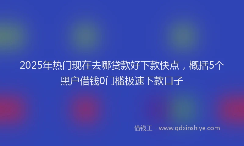 2025年热门现在去哪贷款好下款快点，概括5个黑户借钱0门槛极速下款口子
