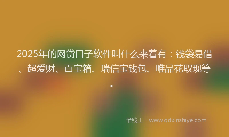 2025年的网贷口子软件叫什么来着有：钱袋易借、超爱财、百宝箱、瑞信宝钱包、唯品花取现等。
