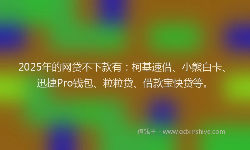 2025年的网贷不下款有：柯基速借、小熊白卡、迅捷Pro钱包、粒粒贷、借款宝快贷等。