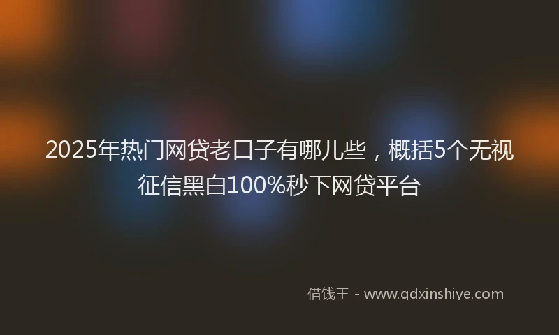 2025年热门网贷老口子有哪儿些，概括5个无视征信黑白100%秒下网贷平台