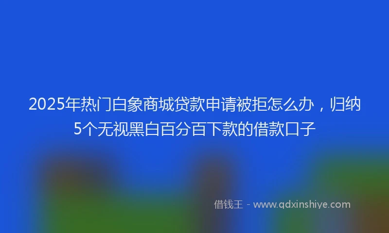 2025年热门白象商城贷款申请被拒怎么办,归纳5个无视黑白百分百下款的借款口子