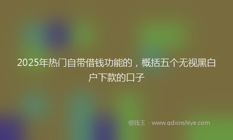2025年热门自带借钱功能的，概括五个无视黑白户下款的口子