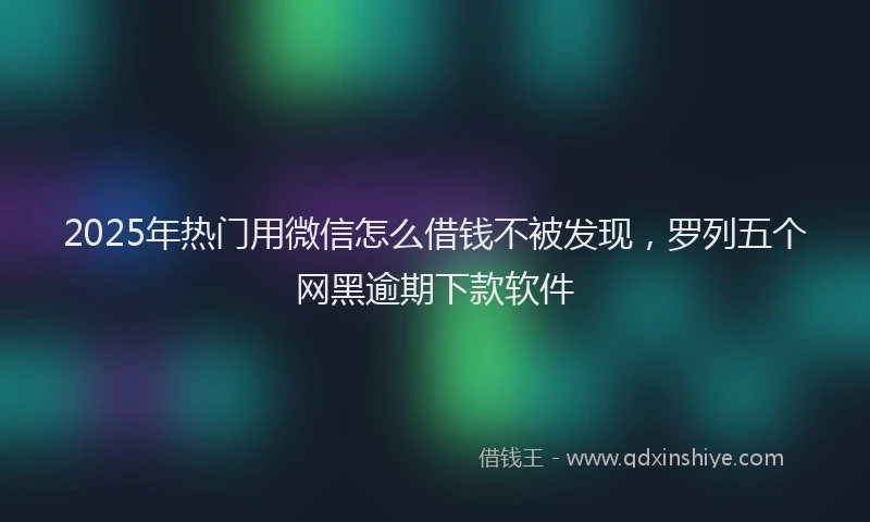 2025年热门用微信怎么借钱不被发现,罗列五个网黑逾期下款软件