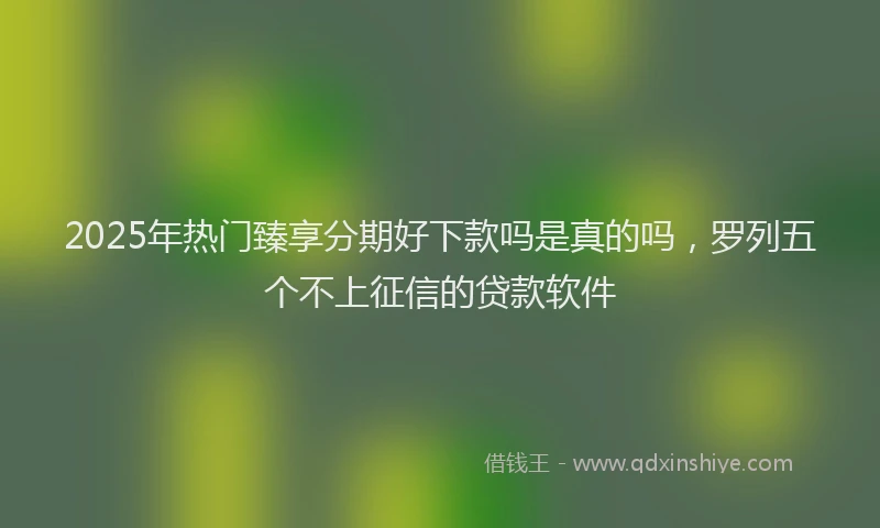 2025年热门臻享分期好下款吗是真的吗，罗列五个不上征信的贷款软件