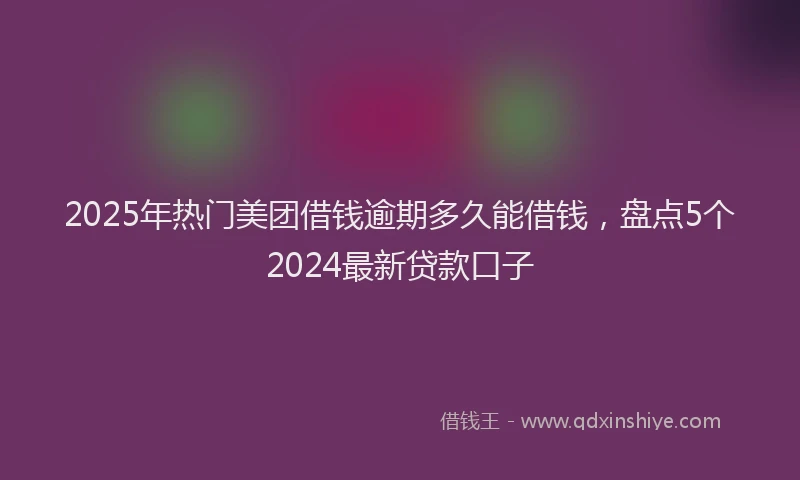 2025年热门美团借钱逾期多久能借钱,盘点5个2024最新贷款口子