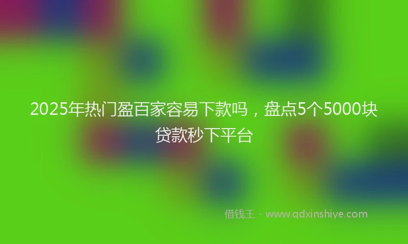 2025年热门盈百家容易下款吗，盘点5个5000块贷款秒下平台