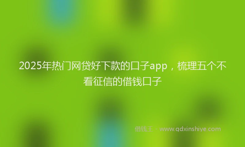 2025年热门网贷好下款的口子app，梳理五个不看征信的借钱口子