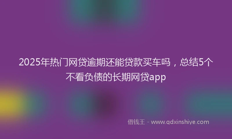 2025年热门网贷逾期还能贷款买车吗，总结5个不看负债的长期网贷app