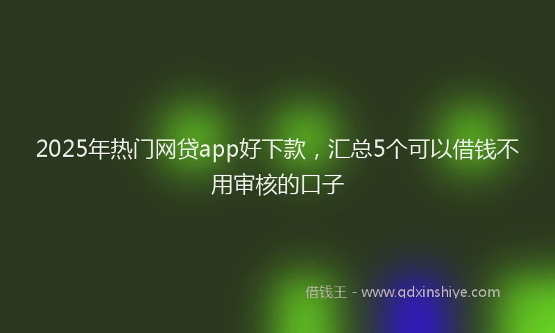 2025年热门网贷app好下款,汇总5个可以借钱不用审核的口子