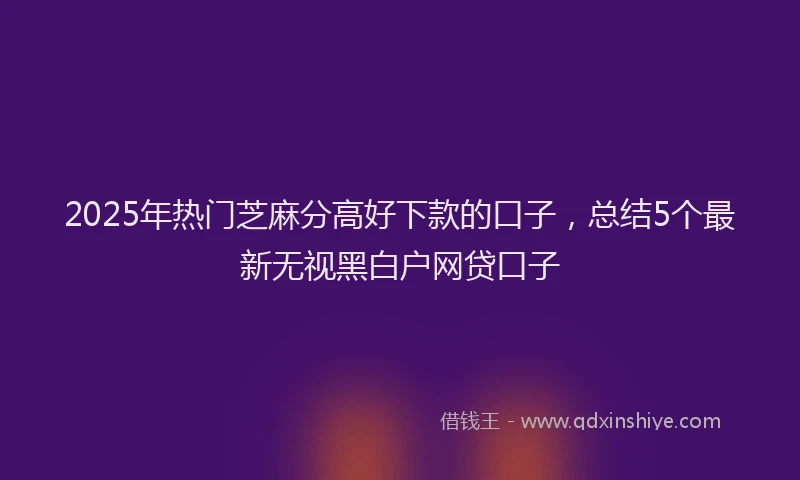 2025年热门芝麻分高好下款的口子，总结5个最新无视黑白户网贷口子