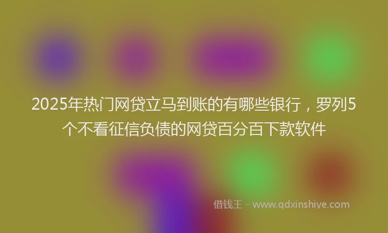 2025年热门网贷立马到账的有哪些银行，罗列5个不看征信负债的网贷百分百下款软件