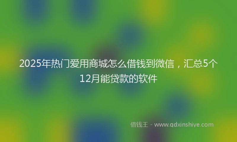 2025年热门爱用商城怎么借钱到微信,汇总5个12月能贷款的软件