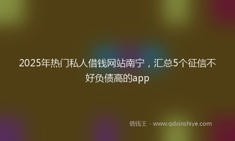 2025年热门私人借钱网站南宁,汇总5个征信不好负债高的app