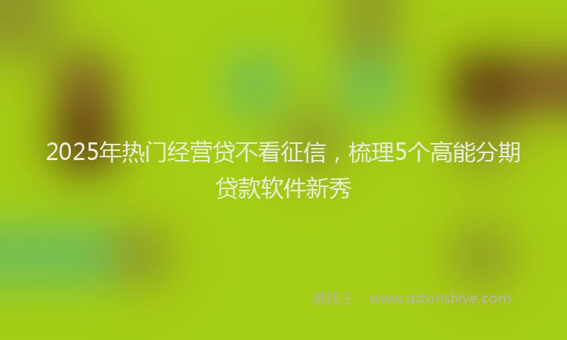 2025年热门经营贷不看征信,梳理5个高能分期贷款软件新秀