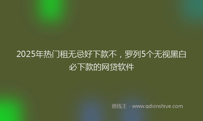 2025年热门租无忌好下款不，罗列5个无视黑白必下款的网贷软件