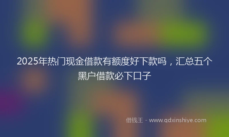 2025年热门现金借款有额度好下款吗，汇总五个黑户借款必下口子