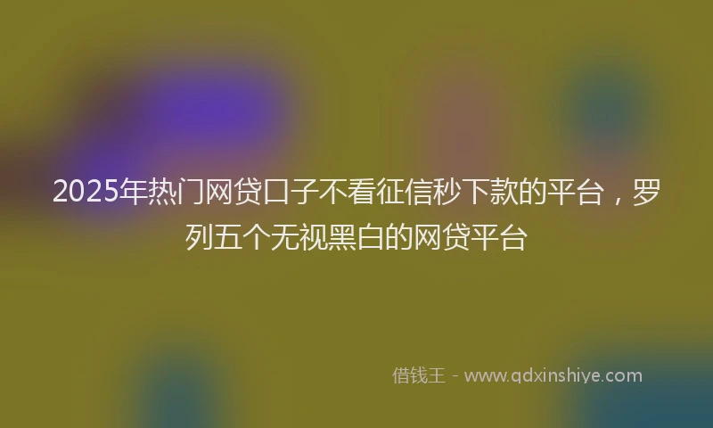 2025年热门网贷口子不看征信秒下款的平台,罗列五个无视黑白的网贷平台