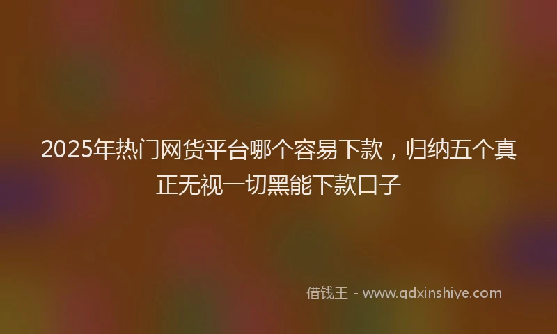2025年热门网货平台哪个容易下款,归纳五个真正无视一切黑能下款口子