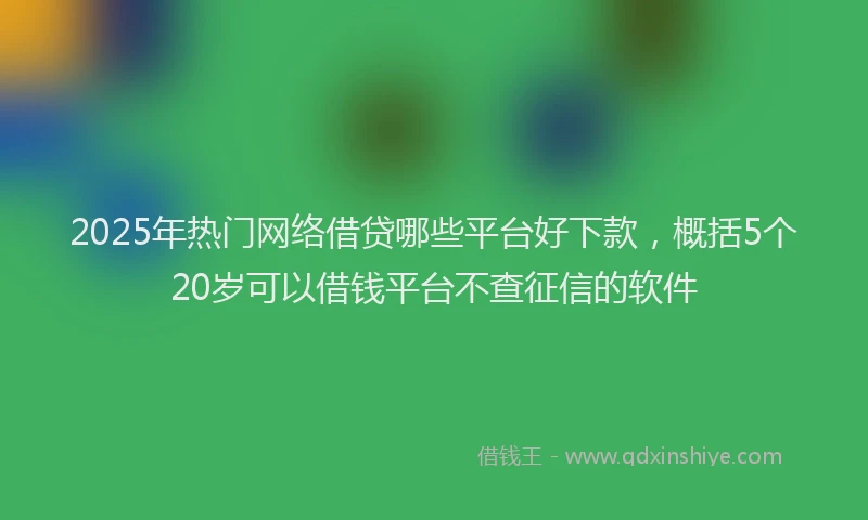 2025年热门网络借贷哪些平台好下款，概括5个20岁可以借钱平台不查征信的软件