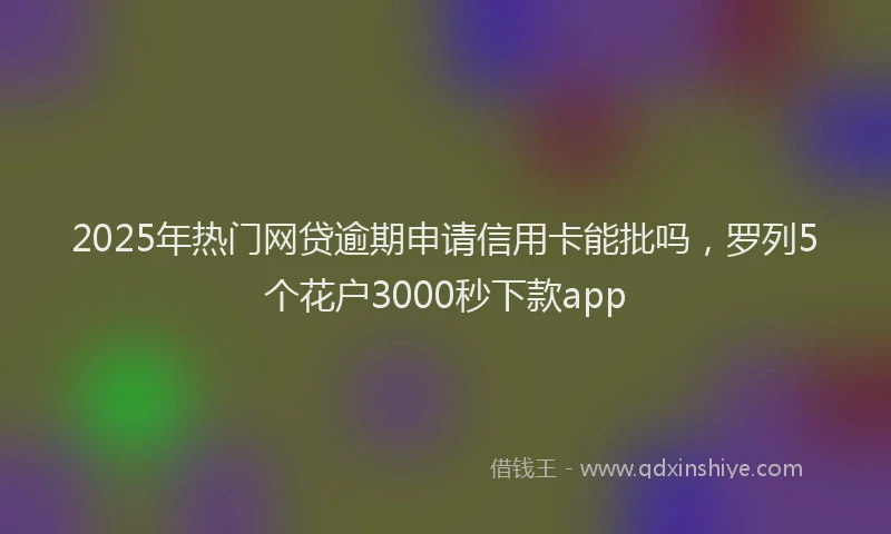 2025年热门网贷逾期申请信用卡能批吗，罗列5个花户3000秒下款app