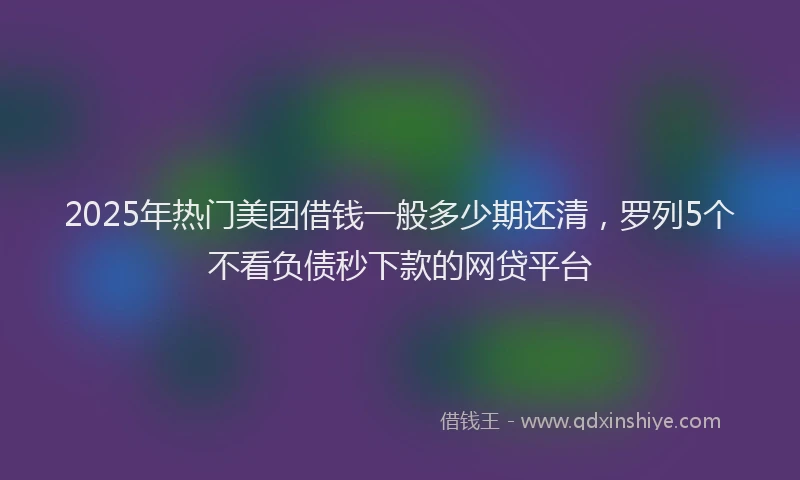 2025年热门美团借钱一般多少期还清,罗列5个不看负债秒下款的网贷平台