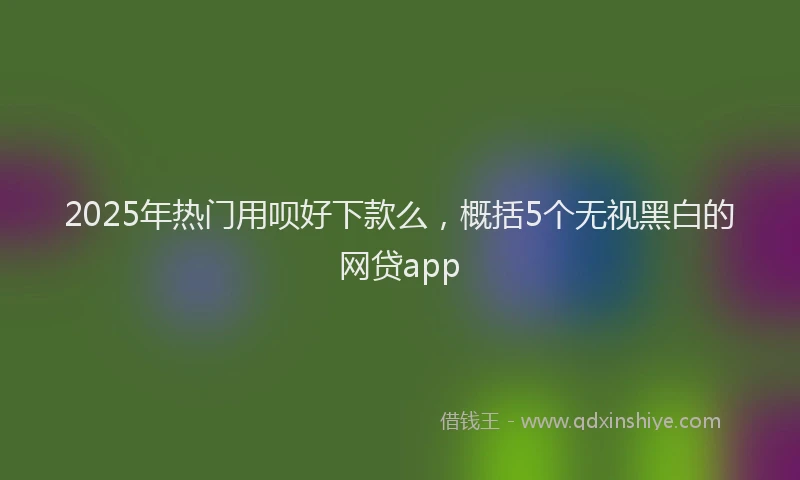 2025年热门用呗好下款么,概括5个无视黑白的网贷app