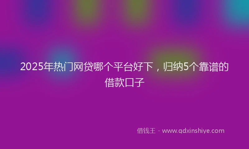 2025年热门网贷哪个平台好下，归纳5个靠谱的借款口子