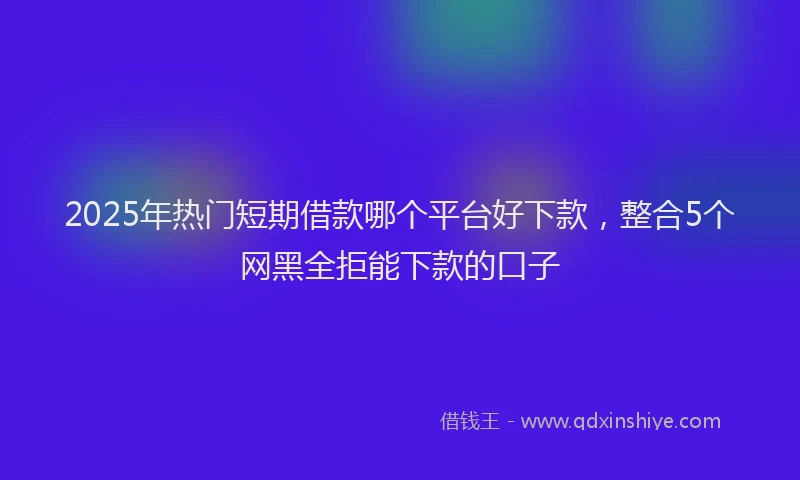 2025年热门短期借款哪个平台好下款，整合5个网黑全拒能下款的口子