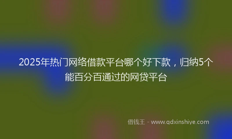2025年热门网络借款平台哪个好下款，归纳5个能百分百通过的网贷平台