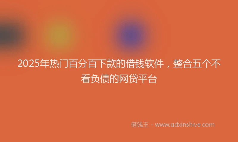 2025年热门百分百下款的借钱软件，整合五个不看负债的网贷平台