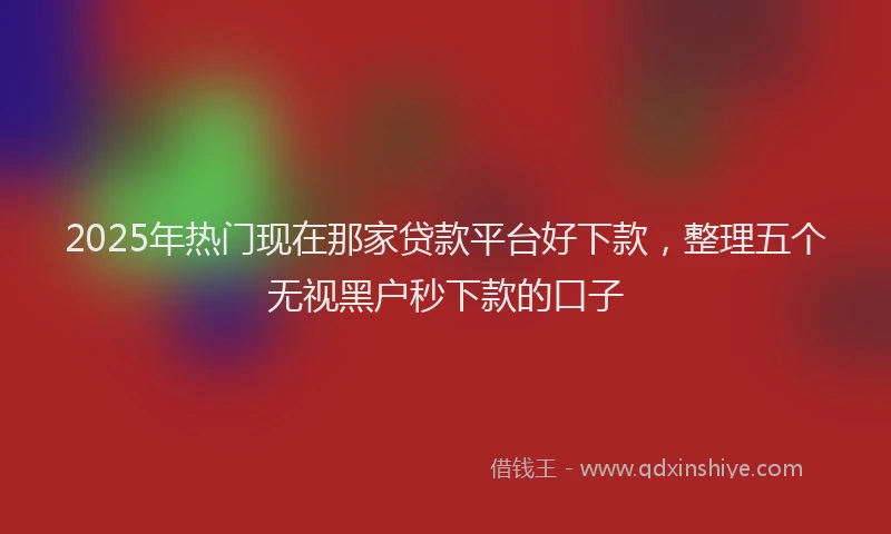 2025年热门现在那家贷款平台好下款,整理五个无视黑户秒下款的口子