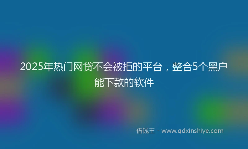 2025年热门网贷不会被拒的平台，整合5个黑户能下款的软件